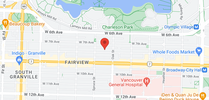 map of 214 1045 W 8TH AVENUE